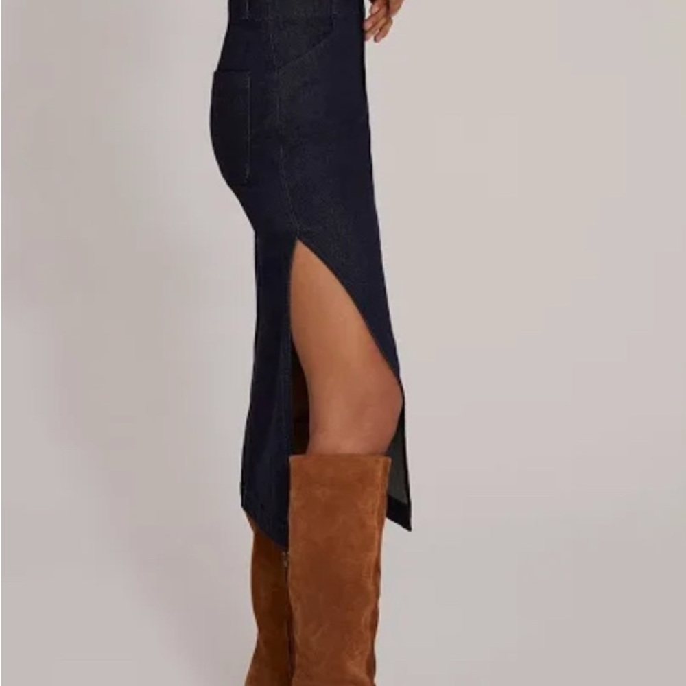 Favorite Daughter Blue Midi Pencil Skirt with Slit